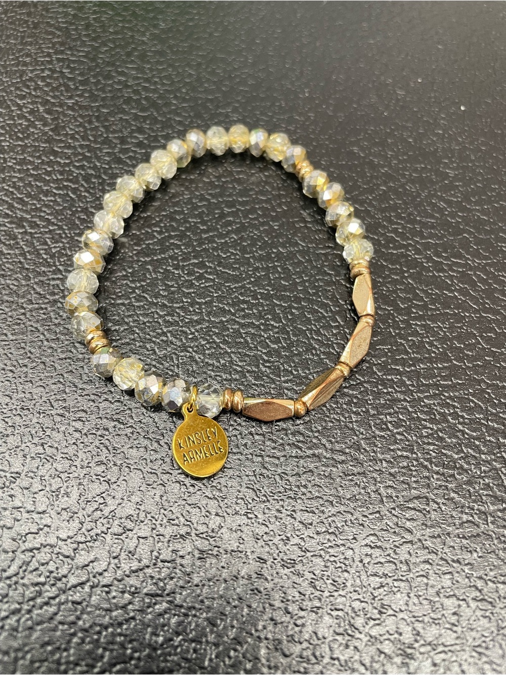 Kinsley Armelle Clear Faceted Bead Bracelet with Gold Accents
